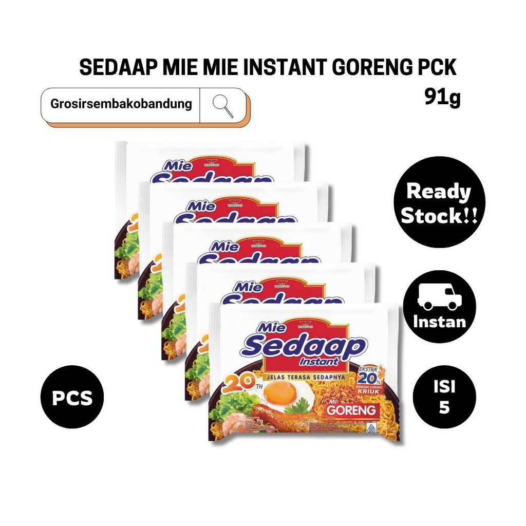 

SEDAAP MIE MIE INSTANT GORENG PCK 91g - 5 Pcs - Kota Bandung
