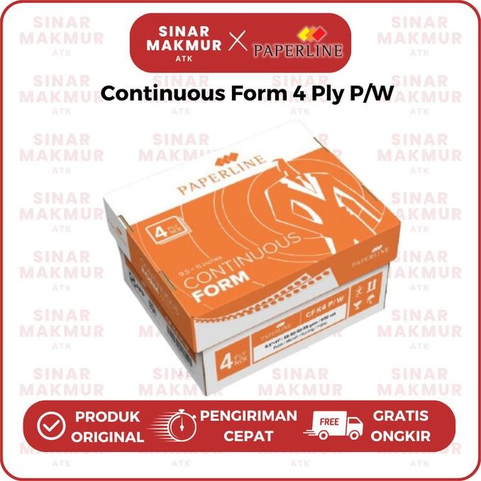 

TERBARU - Continuous Form/Kertas Komputer 9.5x11 4 Ply/K4 W Paperline (Dus)