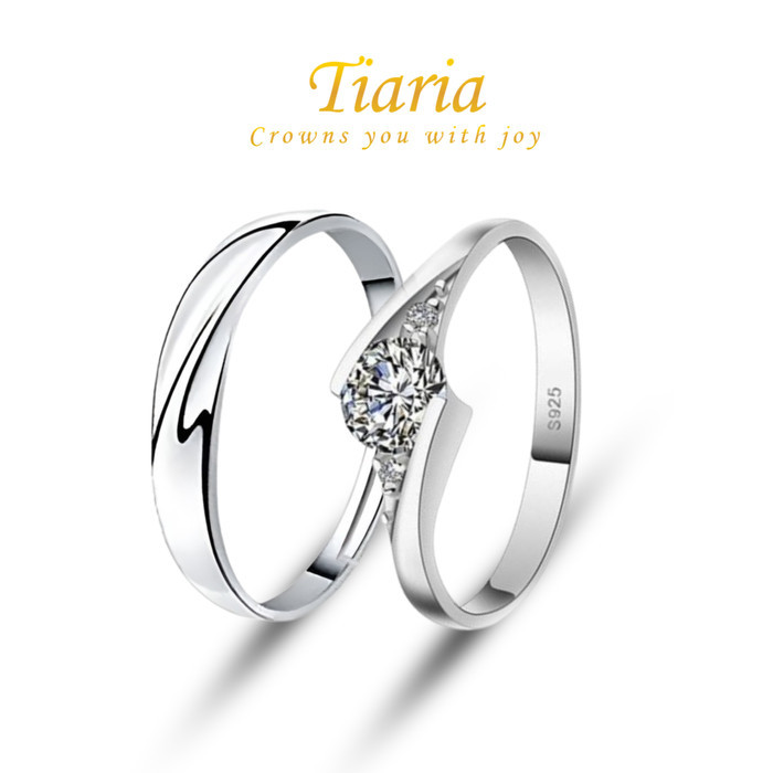 Ready Cincin Tunangan 2-3 gram Berlian Moissanite GRA / Zircon - Platinum / 9K White Gold Plated