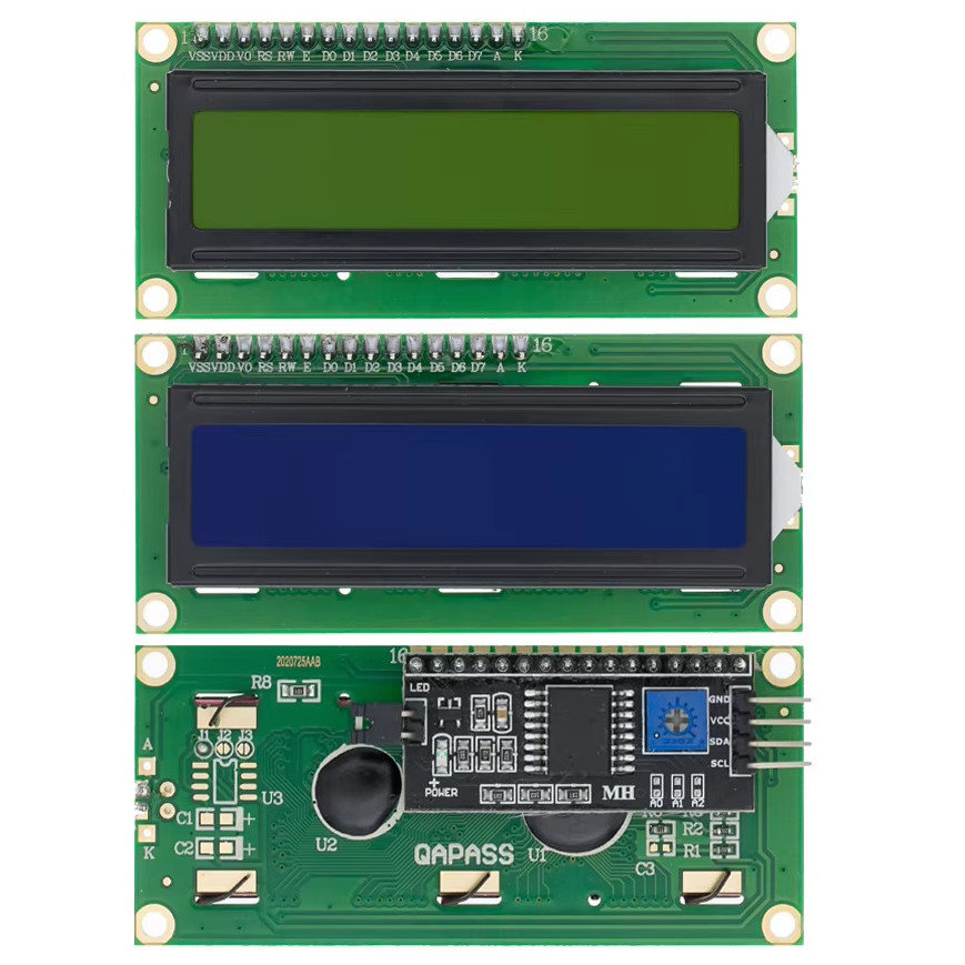 LCD 16x2  Hijau dan Biru 1602 I2C