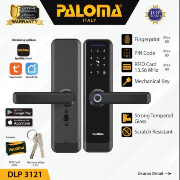 TERBARUUU PALOMA DLP 3121 DIGITAL LOCK SMART HOME KUNCI PINTU