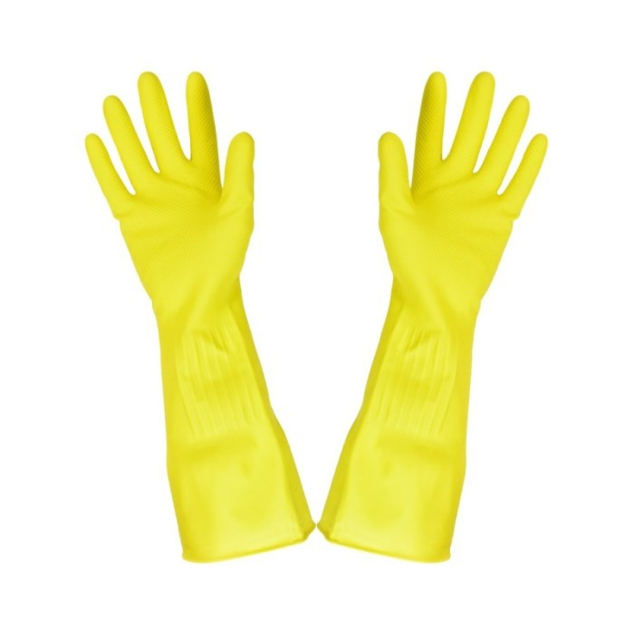Tersedia Duraglove Sarung Tangan Panjang Latex Butterfly Ukuran S Kuning