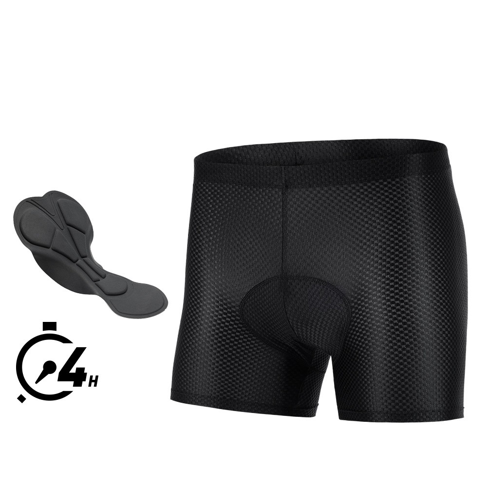 Santic Pria Hitam Bersepeda Celana Pendek 4D Padded Shockproof Anti-keringat Bernapas Sepeda Sepeda 