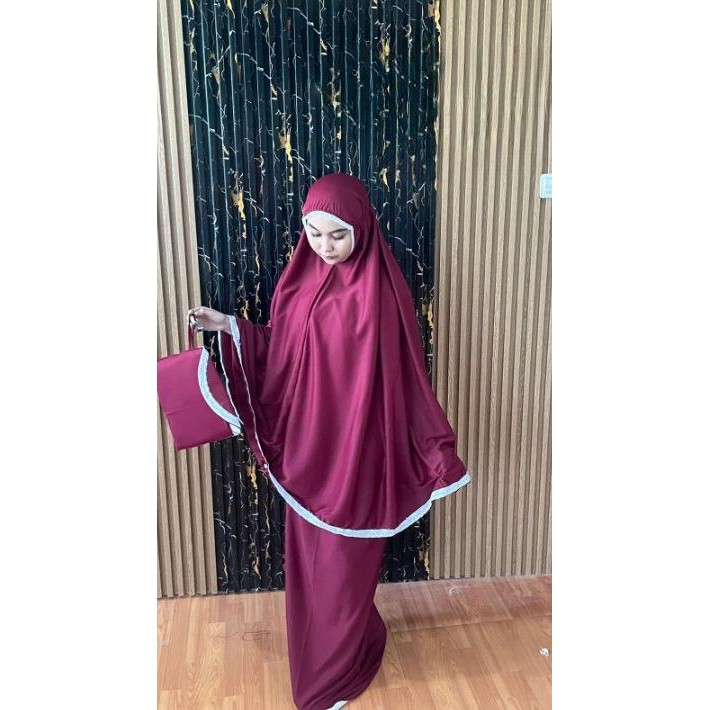 MUKENA AMPLOP RENDA PREMIUM MUKENAH DEWASA JUMBO HYGET POLOS