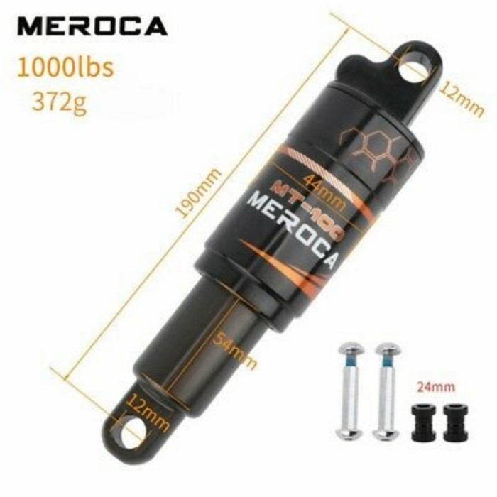 Meroca Rear Shock 190Mm Rear Shock Oil Spring 190 Sepeda Mtb
