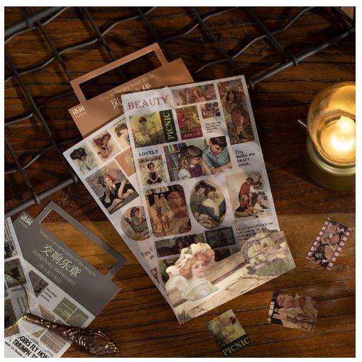 

WN673 YUXIAN Sticker - Romantic Vintage Style (2 Sheets) PROMO SPECIAL