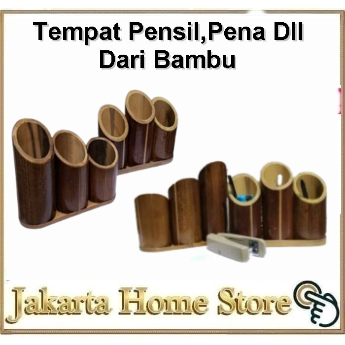

HARGA DISC - Tempat pensil pulpen tempat alat tulis kantor bambu 3 lubang