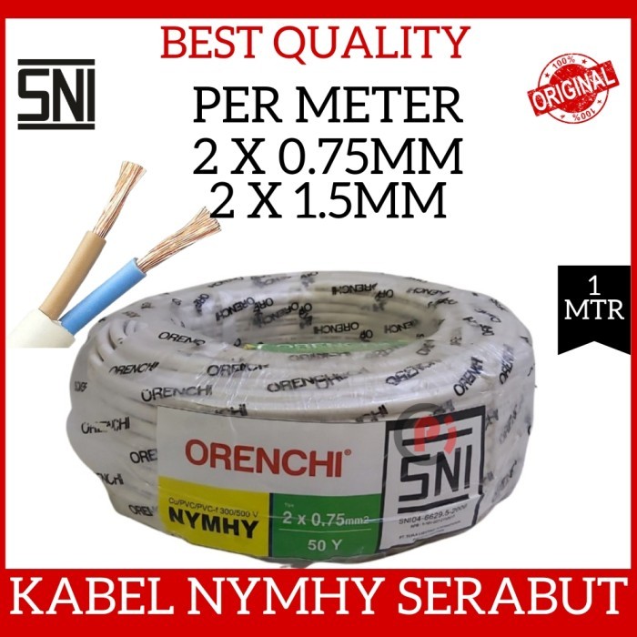 DISKON Kabel listrik 2x1.5 ETERNA Serabut 2 X 1.5 NYMHY