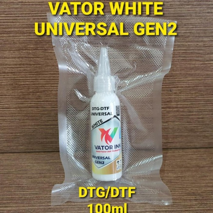 

NEW!!! Tinta Putih Sablon Digital Vator White Universal Gen2 DTG DTF 100ml Print Kaos Custom