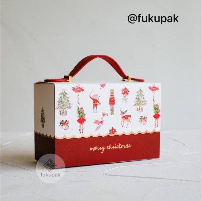

Kotak Tas Natal Leather Handle (10pcs) christmas hamper box