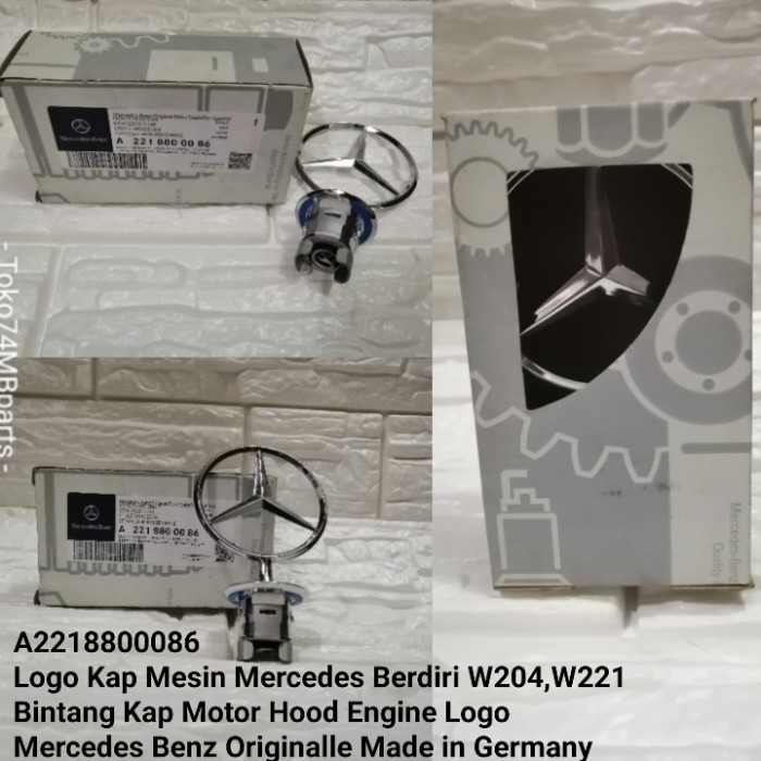 A2218886 Logo Kap Mesin Mercedes Berdiri W204,W221 Bintang Kap Mot