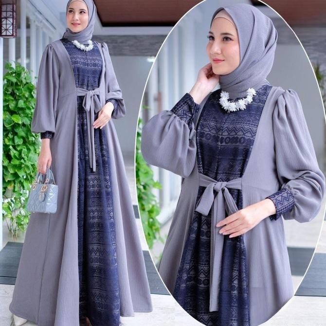 DRESS WANITA MUSLIM BUAT KONDANGAN UKURAN JUMBO LD 100 110 120 130 140