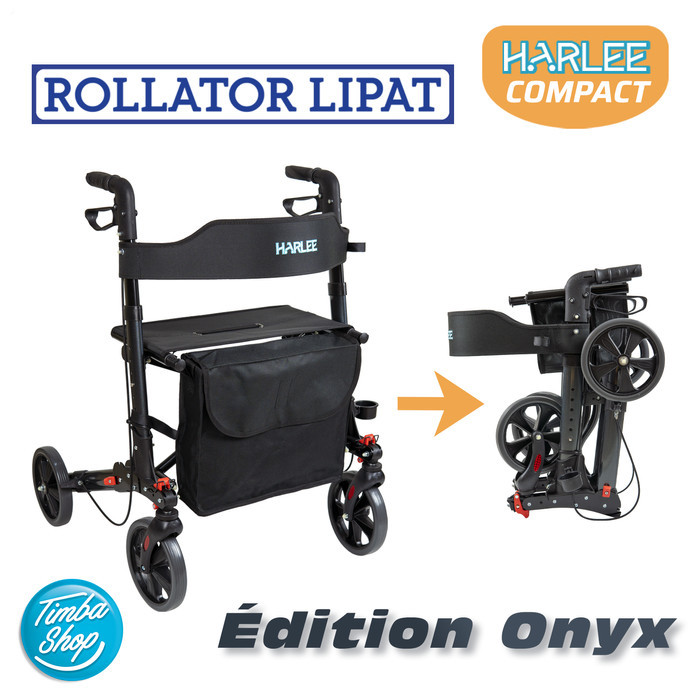 JUAL Harlee Compact Rollator - Edition Onyx - Walker beroda roda 4
