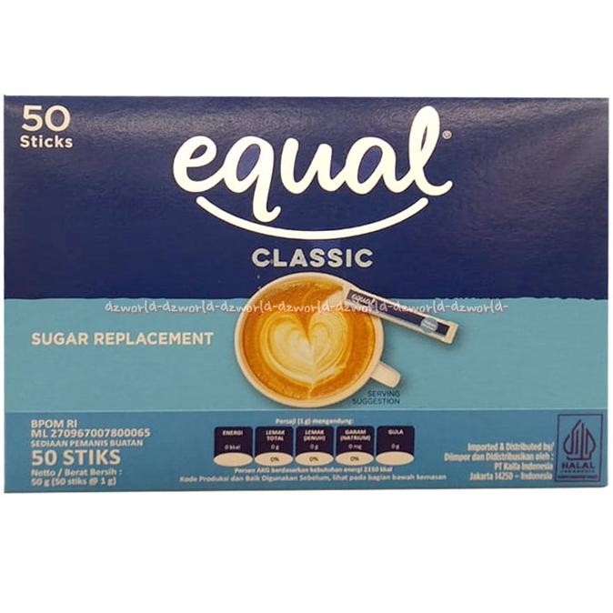 Equal Classic 50sticks Pemanis Buatan dalam box untuk diabetes