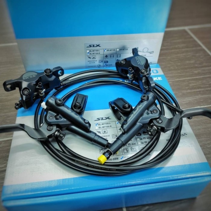 shimano disc brake hydraulic slx m7100 dual 2 piston rem hidrolik 7100