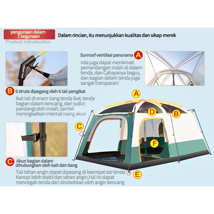 Tenda Camping 5-8 Orang/Portable Waterproof Camping Tent