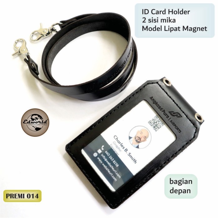 

TERMURAH - ID CARD HOLDER LIPAT 2 SISI MIKA
