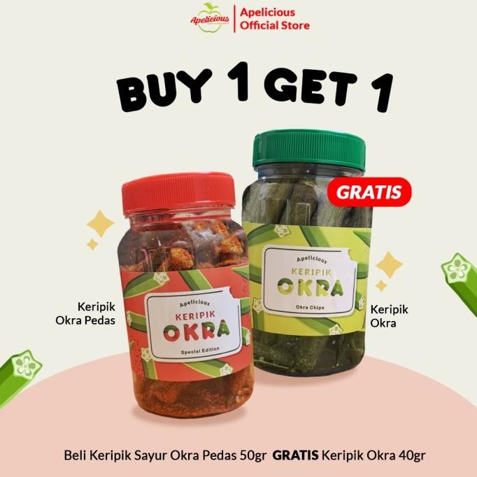 

Ready Apelicious [Gratis Keripik Buah Sayur] Keripik Sayur Okra 40Gr Voucher Berlaku