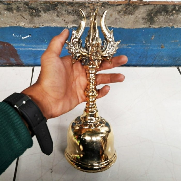 Lonceng Trisula Kuningan Puja Pusaka Dewa Untuk Ritual Sembahyang