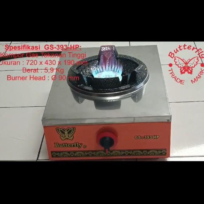 KOMPOR GAS BUTTERFLY 1 TUNGKU TEKANAN TINGGI KOMERSIL 0412T