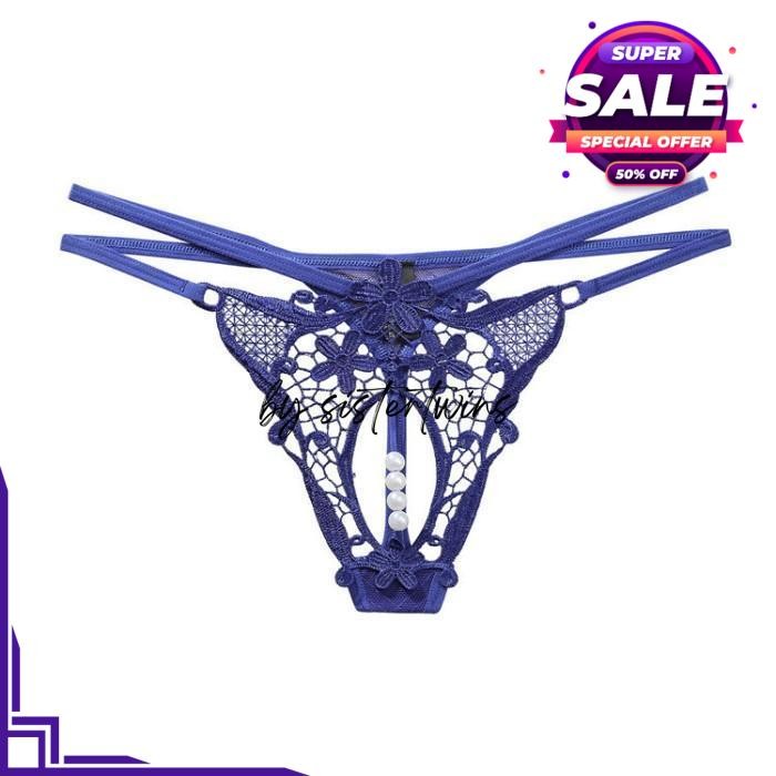 WANITA CD TRANSPARAN LACE BORDIR CD MUTIARA G STRING - BY SISTER TWINS STORE HIGHT QUALITY 