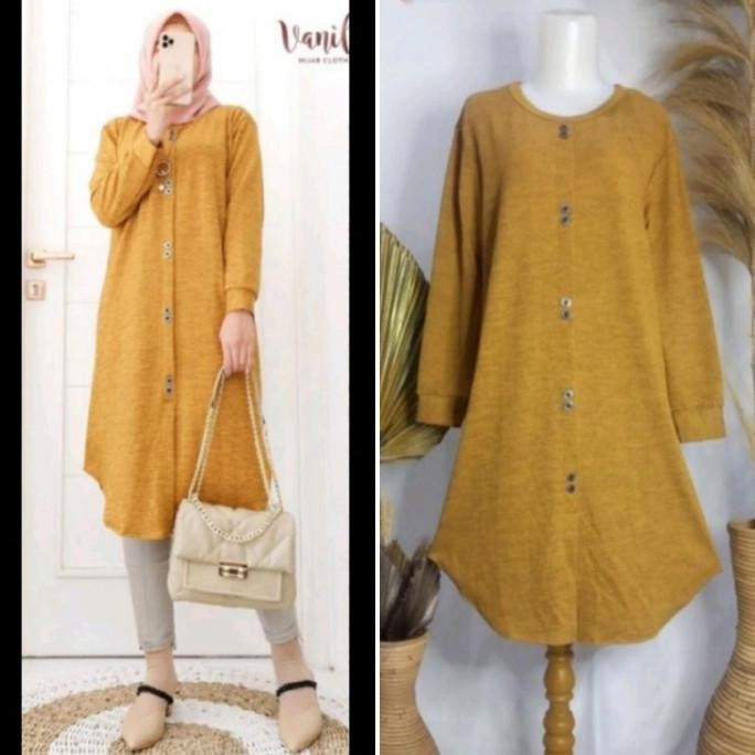 Baru A28 Tunik Kaos Wanita Rajut Import Atasan Baju Muslim Dress Terbaru