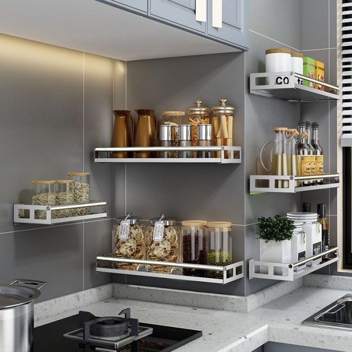 

Rak Gantung Dinding Bumbu Masak Dapur Stainless Kitchen Shelf Wall