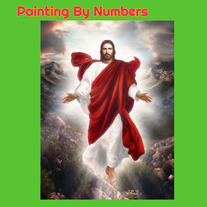 TERBARU DIY PAINTING BY NUMBER - YESUS NAIK KE SURGA
