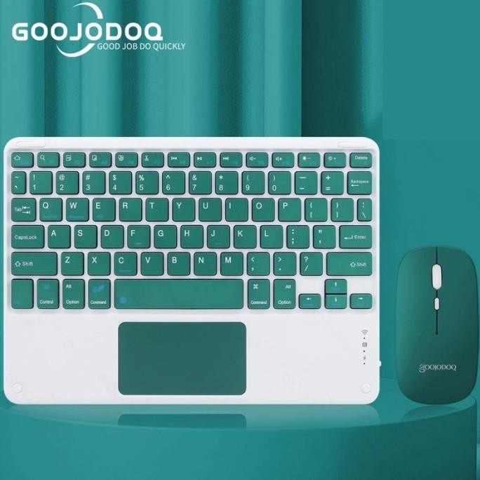 Goojodoq Keyboard Mouse Set Wireless Bluetooth Touchpad Untuk Tablet Promo