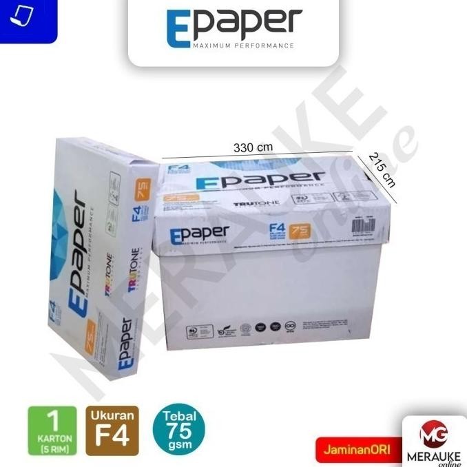 

Sale Kertas Hvs F4 75 Gsm Per-Karton (1 Karton Isi 5 Rim)