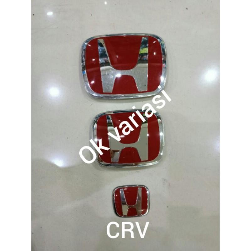 Logo Honda Merah Chrome Logo Stir Crv Turbo