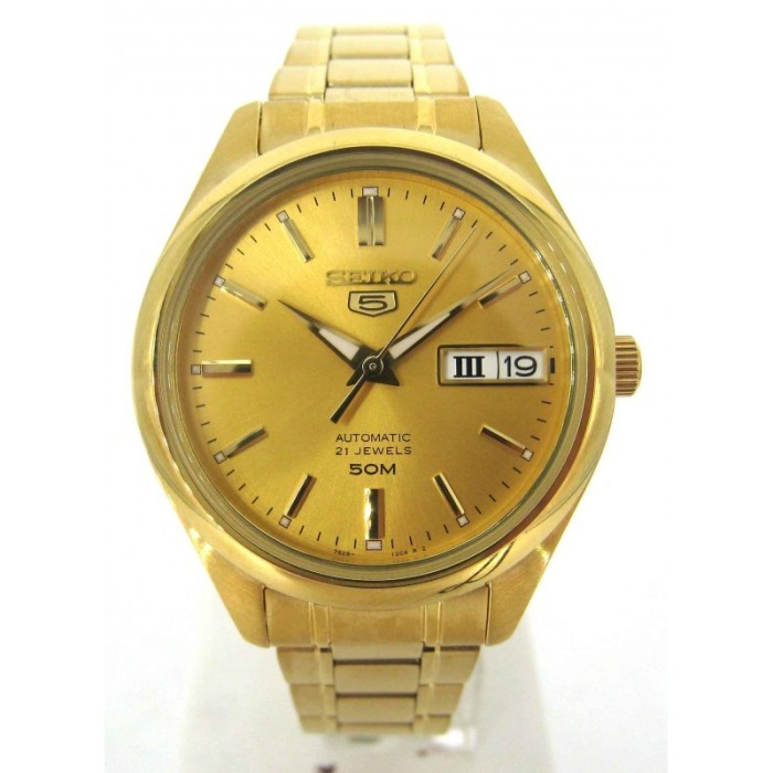 Jam Tangan Wanita Seiko 5 Automatic Stainless Gold Snk876K1