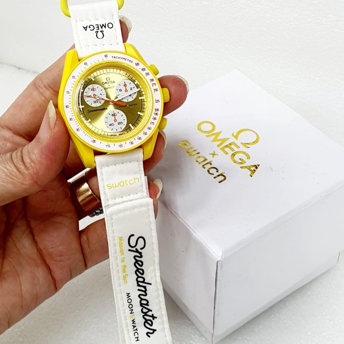 New Jam Tangan Wanita Omega Swatch Free Box Arlojiku