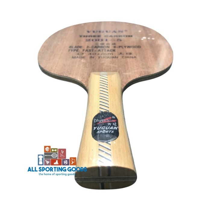Baru Kayu Pingpong Tenis Meja Yuguan 2001-5 Kotak Coklat 3 Carbon