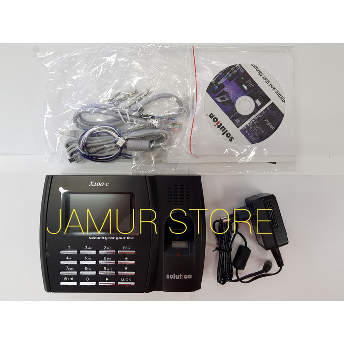 Solution X100C Mesin Absensi / Mesin Finger Print Solution X100C Hitam