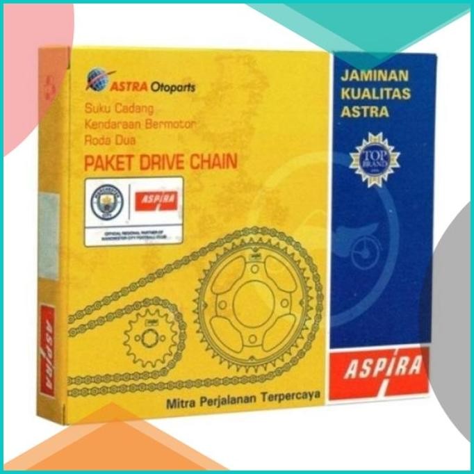 GEAR SET GIR SET + RANTAI ASPIRA K45 ORI, MOTOR HONDA CBR150R CB150R 1