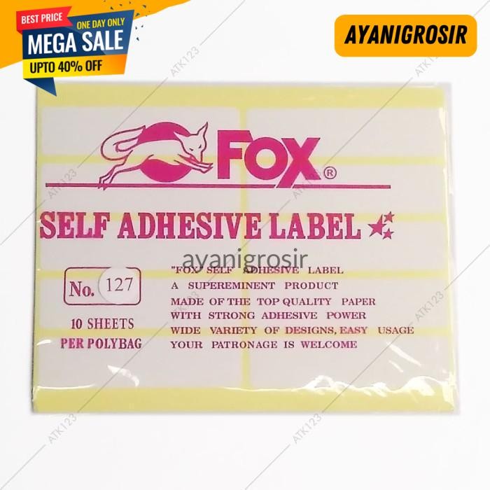 

POPULER KERTAS / LABEL STIKER FOX NO. 127 UK. 25 X 100 MM (PERSEGI PANJANG) BY AYANI GROSIR !!