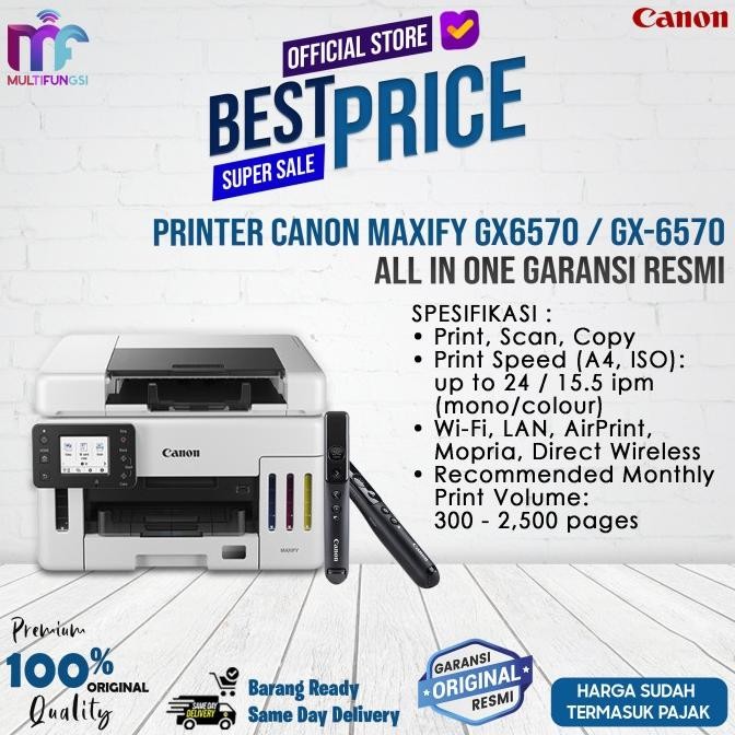

Printer Canon Maxify GX6570 / GX-6570 All In One Garansi Resmi