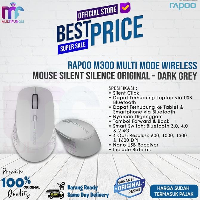 

Rapoo M300 Multi mode Wireless Mouse Silent Silence Original