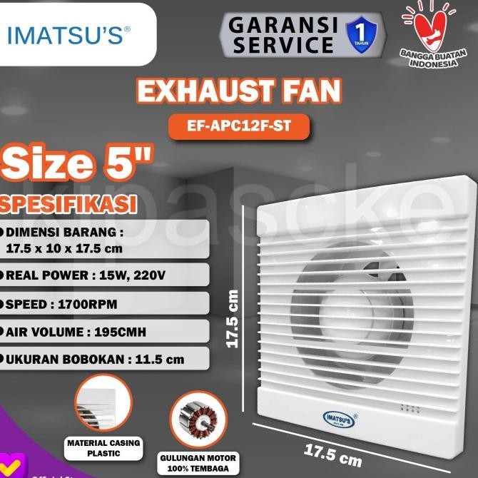 Exhaust Fan Pengishap Udara Kecil Wall Tembok 5 Inch Eksos Dinding