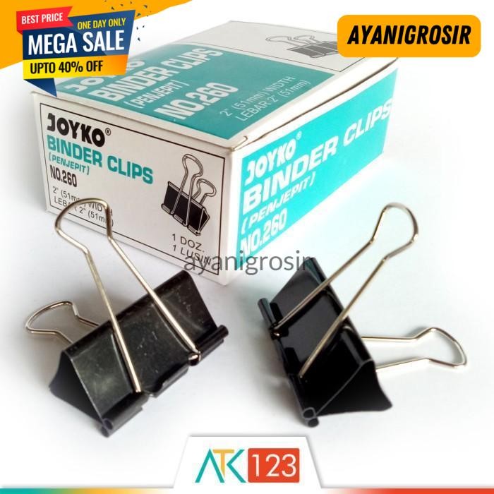 

BEST BRAND BINDER CLIPS JOYKO NO. 260 (51 MM) ISI 12 BUAH BY AYANI GROSIR !!