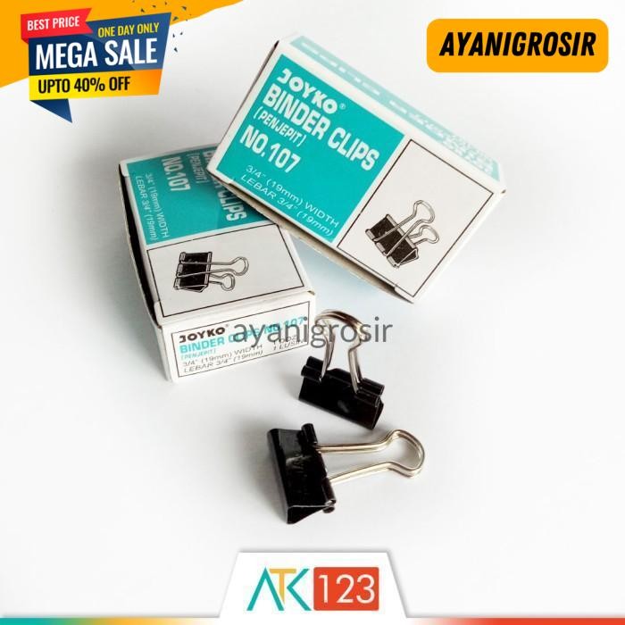 

POPULER BINDER CLIPS JOYKO NO. 107 (19 MM) ISI 12 BUAH BY AYANI GROSIR !!