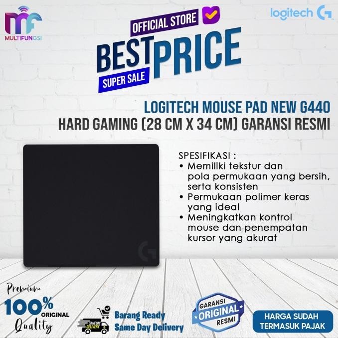 

Logitech Mouse Pad New G440 Hard Gaming (28 cm x 34 cm) Garansi Resmi