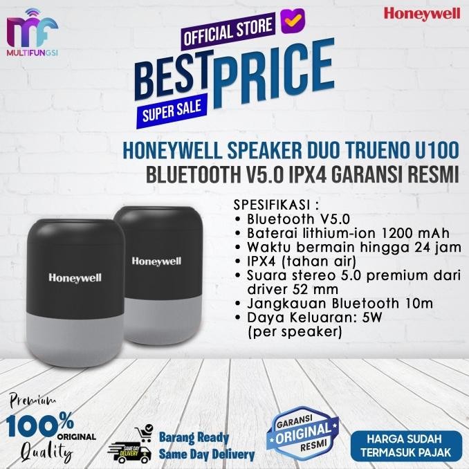 

Honeywell Speaker Duo Trueno U100 Bluetooth V5.0 IPX4 Garansi Resmi