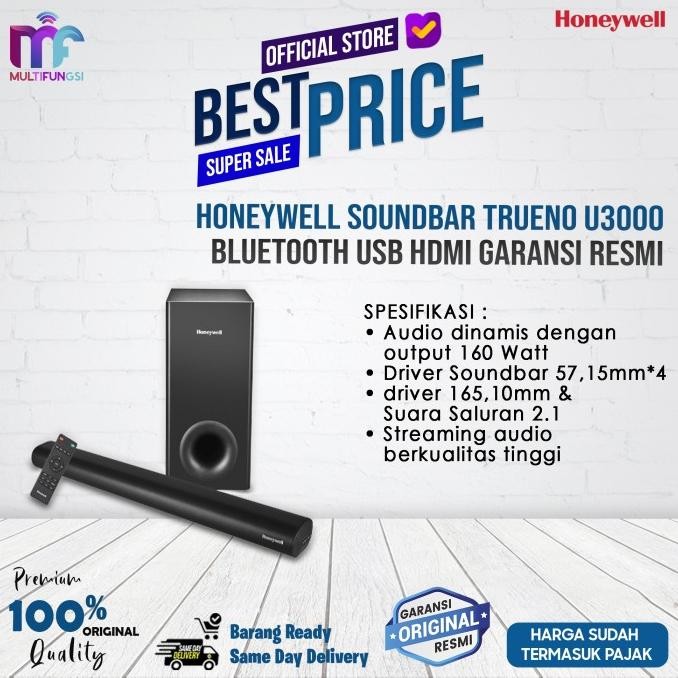 

Honeywell Soundbar Trueno U3000 Bluetooth USB HDMI Garansi Resmi