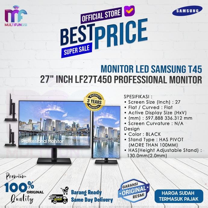 

Monitor Samsung 27" Inch LF27T450 IPS (LF27T450FQEXXD) Garansi Resmi
