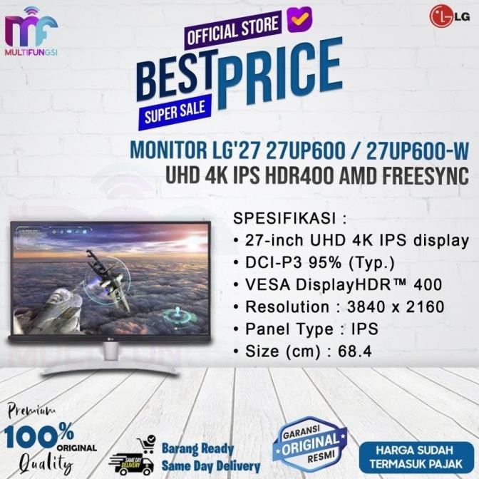 

Monitor LG 27" 27UP600 UHD IPS HDMI 4K Garansi Resmi