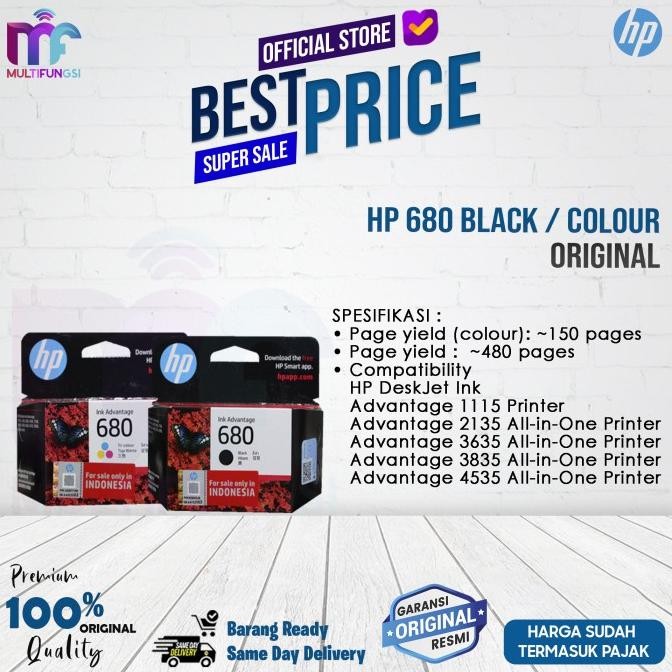 

Paket Tinta HP 680 Black + Colour (2 pcs) ORIGINAL Ink Cartridge