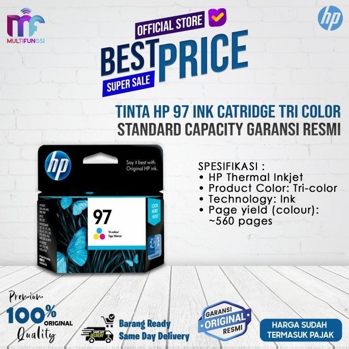 

Tinta HP 97 Ink Catridge Tri Color Standard Capacity Garansi Resmi