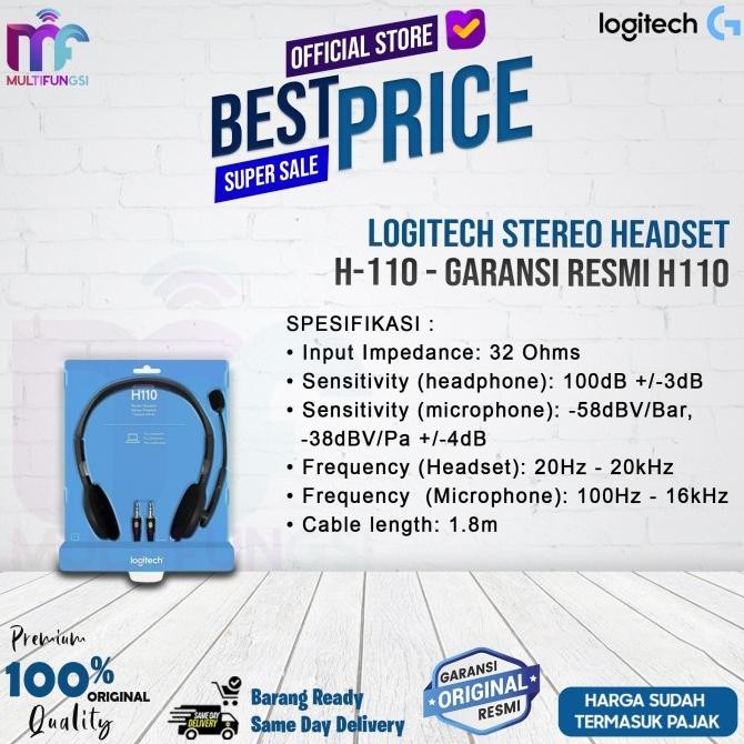 

Logitech Stereo Headset H-110 - Garansi Resmi H110